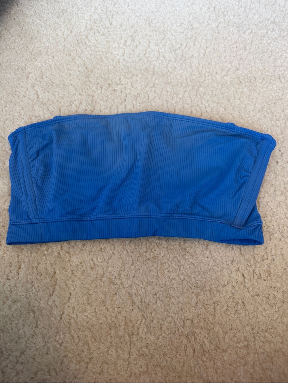 Xhilaration Blue Ribbed Bandeau Swim Top